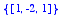 {vector([1, -2, 1])}