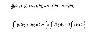 (d/dx) (a_1 f_1(x) +a_2 f_2(x)  ) = a_1 f_1'(x) +a_2 f_2'(x)