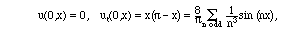 u(0,x)=0, u_t(0,x) = x(pi - x),
